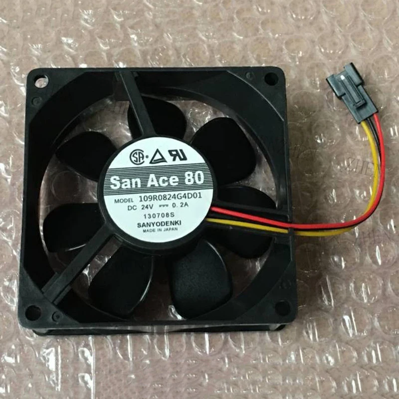 

S New 109R0824G4D01 24V 0.2A 3-wire Inverter Fan For Sanyo San Ace 80