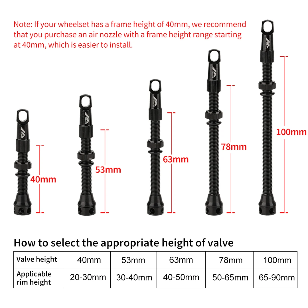 MANA 1Pair 40/53/63/78/100mm Bicycle Presta Valve Aluminum Alloy Valve For Tubeless Road/MTB/Gravel Bike-ELITEWHEELS Uses Valve