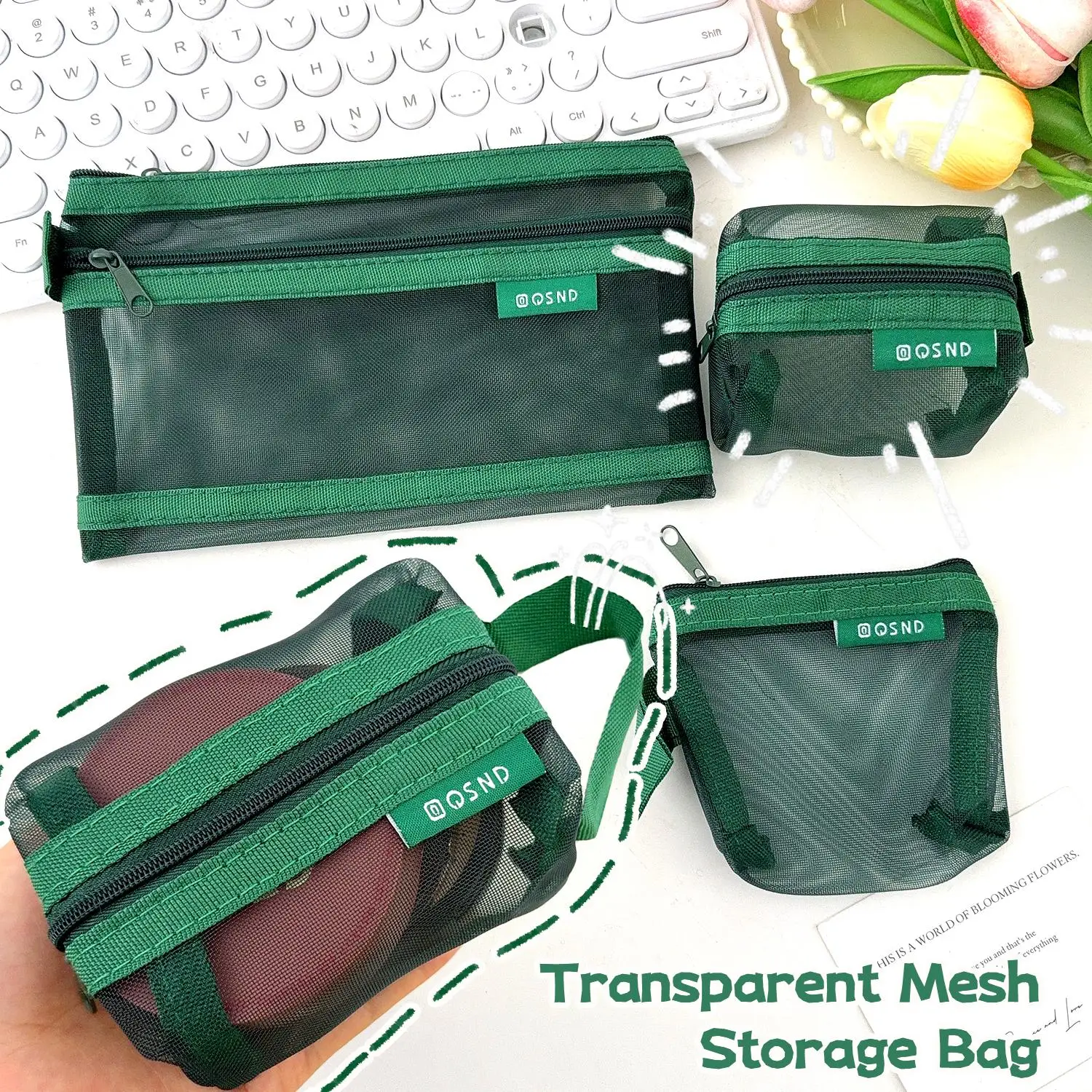 Transparent Mesh Digital Storage Bag USB Data Cable Organizers For Charger Adapter Headphone Line Anti Lost Protector Bags