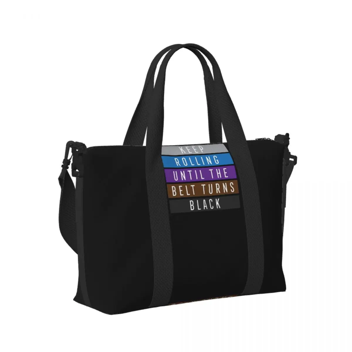 Jiu Jitsu BJJ Keep Rolling Light Beach Travel Bag Large Capacity Tote Bags for Gym Yoga Women Shopping Duffle Shoulder Bag
