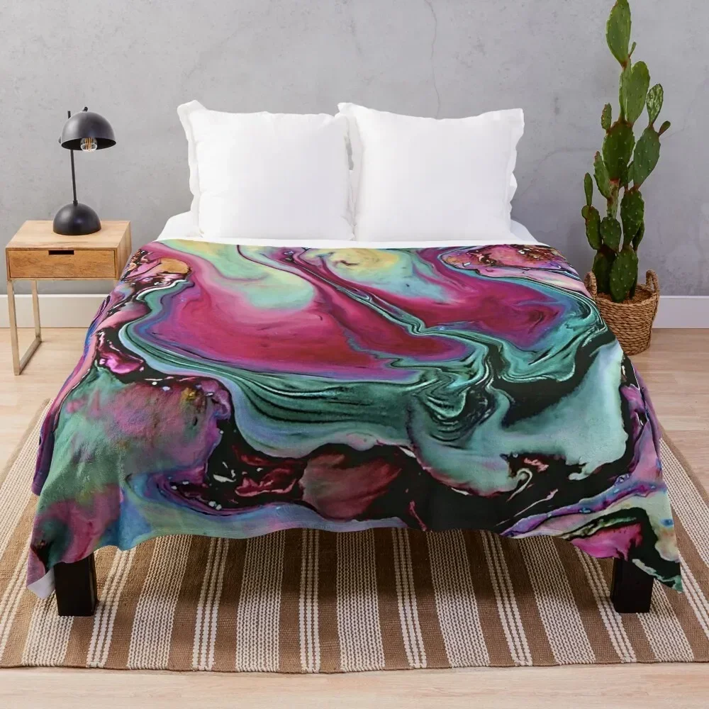 

Colorful abstract marbling Throw Blanket blankets and throws Softest Blankets