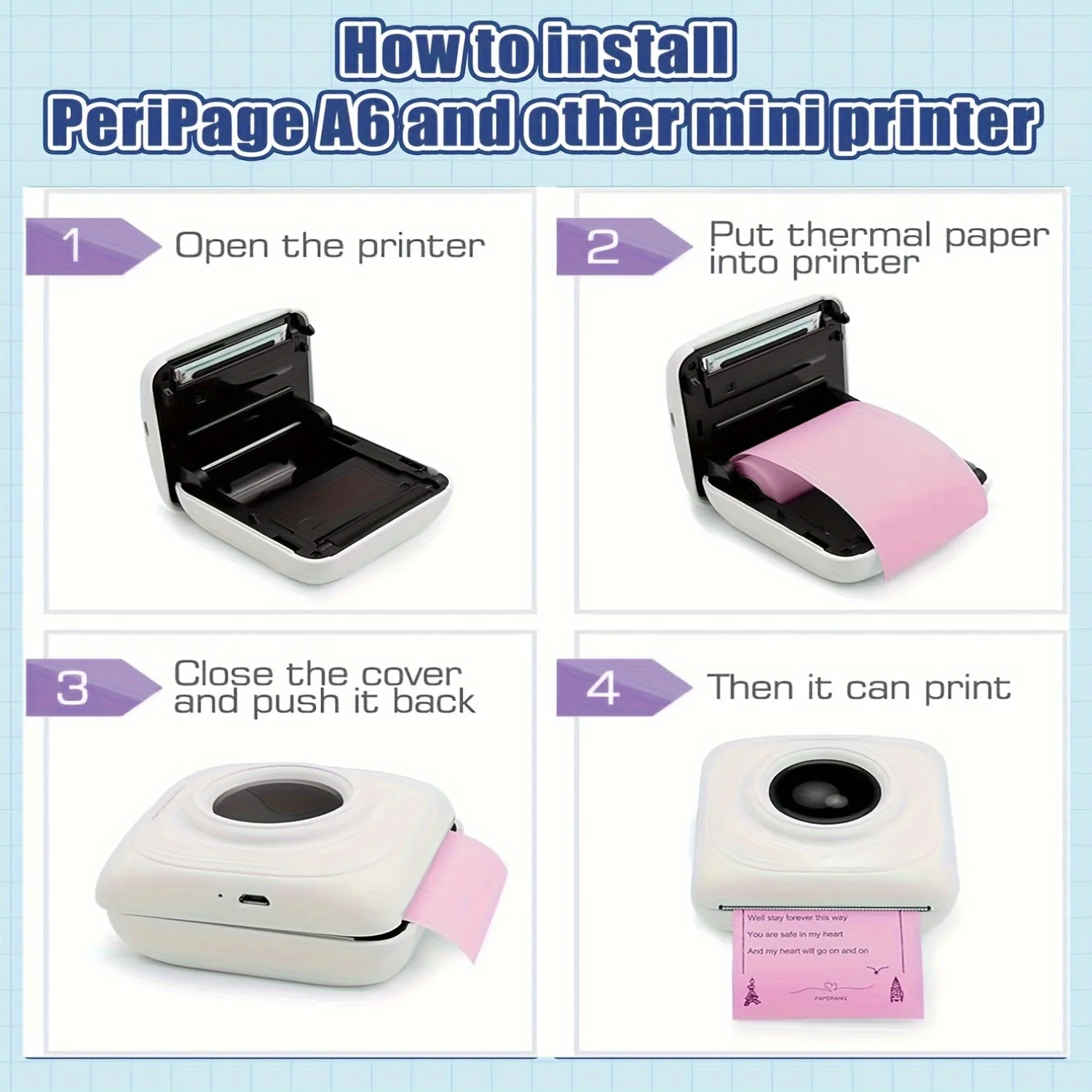 6/8 Rolls Thermal Sticker Combo - Color & Clear Self-Adhesive Paper for Portable Mini Printers, Photo/Notes/Study Labels