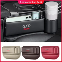 Car Seat Gap Water Cup Holder Leather Crevice Side Storage Box for Audi SLine A3 A4 B8 8P 8V B6 A5 A6 C7 Q5 B9 B7 C6 A1 Q7 Q3