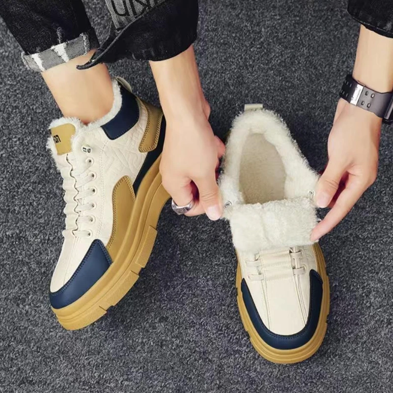 

​Men's Thermal Insulated Snow Boots Waterproof Outdoor Winter Boots Extra Thick FleeceLined OneStep PullOn Winter Footwear