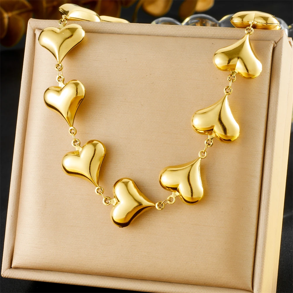 DIEYURO 316L Stainless Steel Golden Minimalist Fashion Hollow Heart Shape Earrings For Women Girl Trend New Earing Jewelry Gift