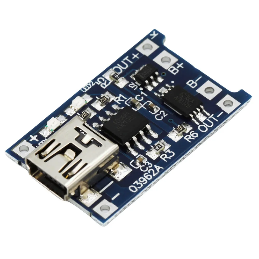 TP4056 5V 1A Mini USB Input Interface 18650 Lithium Battery Charging Board Charger Module with Protection Dual Functions