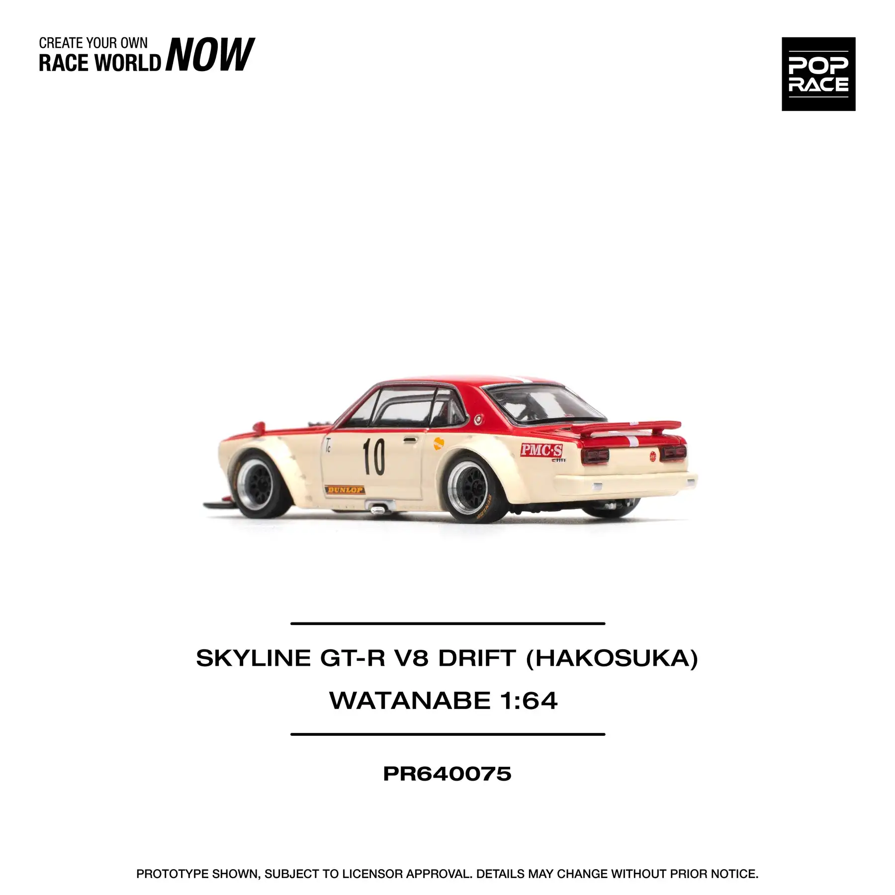 POP RACE 1:64 Nissan Skyline GT-R Hakosuka V8 Drift Watanabe Wheels Classic JDM Race Diecast Model Car In Stock Ready To Ship - view 4