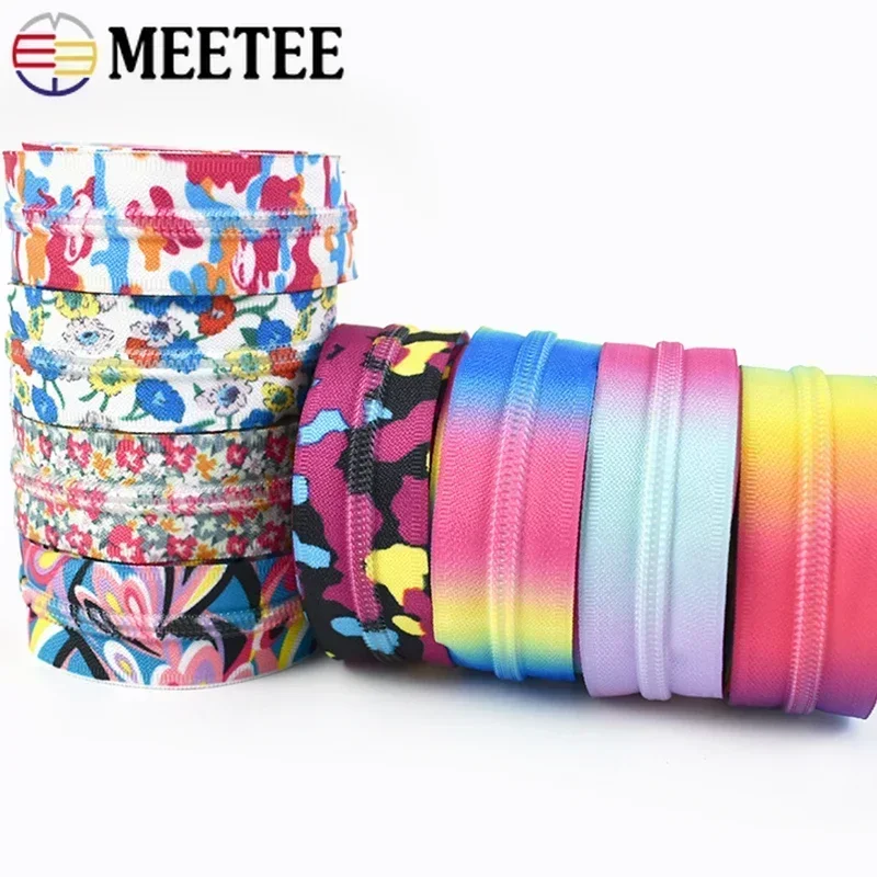 1-5M Meetee 5# Nylon Coil Zipper for Sewing Jackets Bags Zips Tape DIY Garment Shoes Decoration Accessories Repair Kits Material