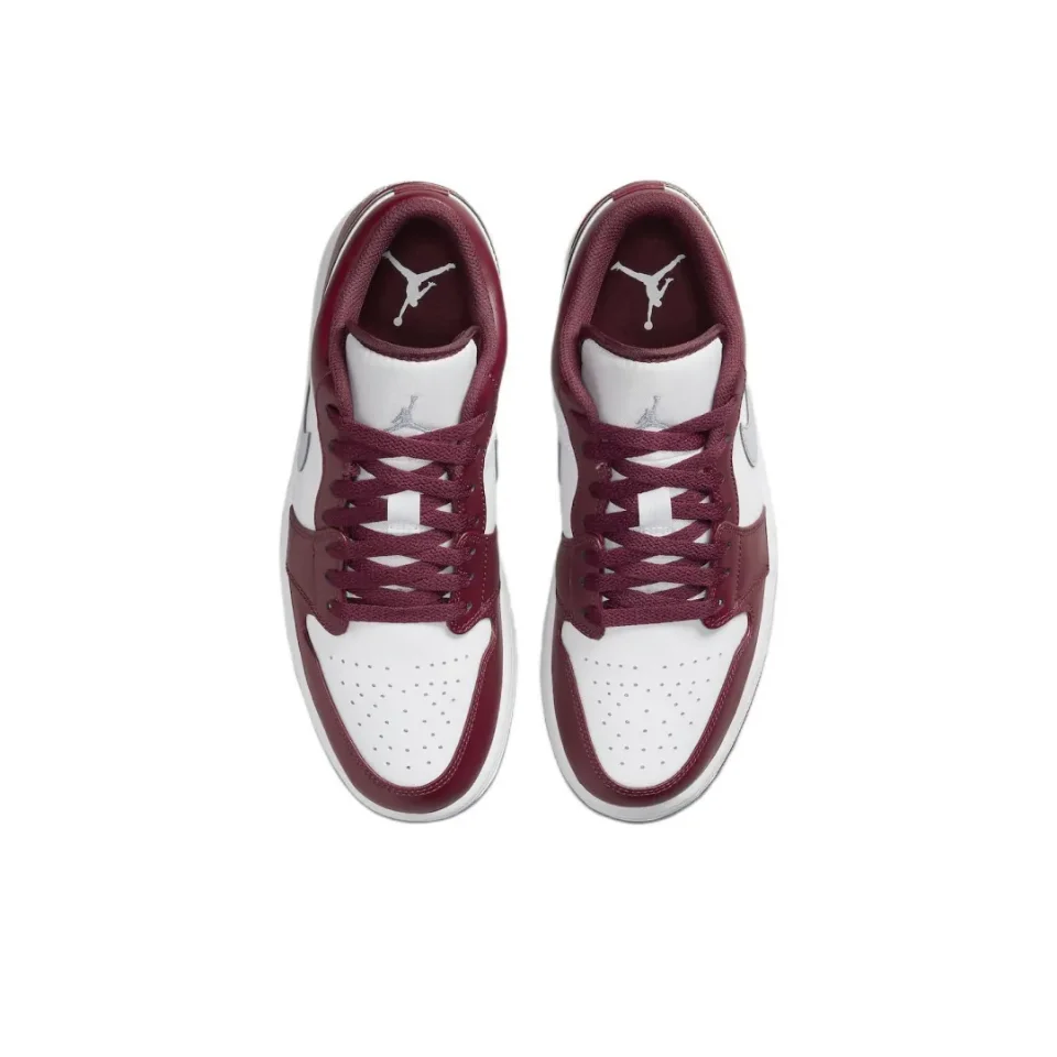 Nike Air Jordan 1 Retro Low White Bordeaux Basketball Shoes For Men Women Fashion Outdoor Casual Sport Sneakers 553558-615