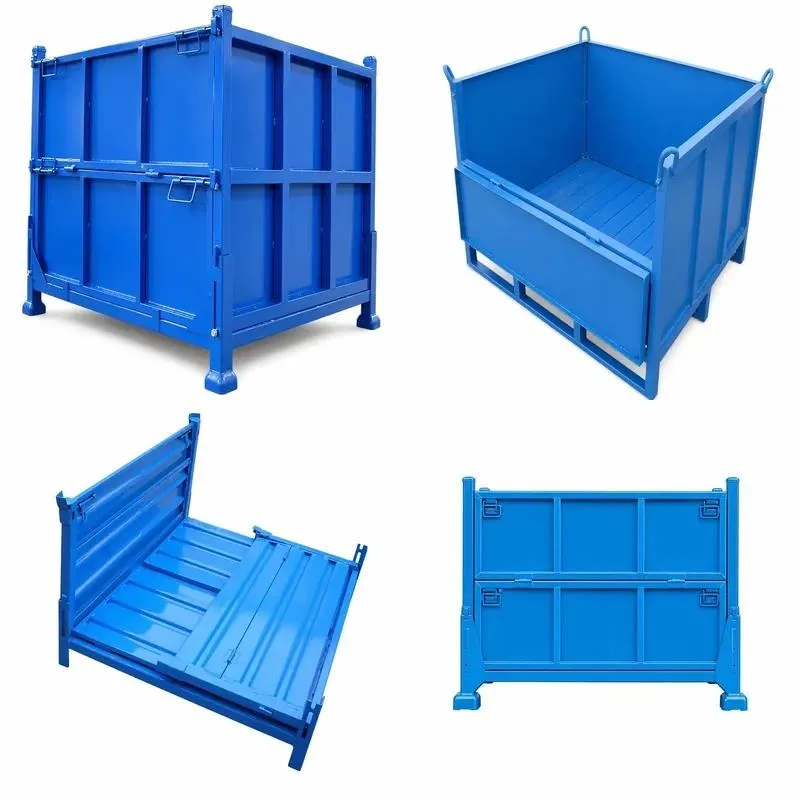 Foldable Storage Cage Heavy Duty Wire Mesh Container Stackable Warehouse Storage Logistics Material Handling
