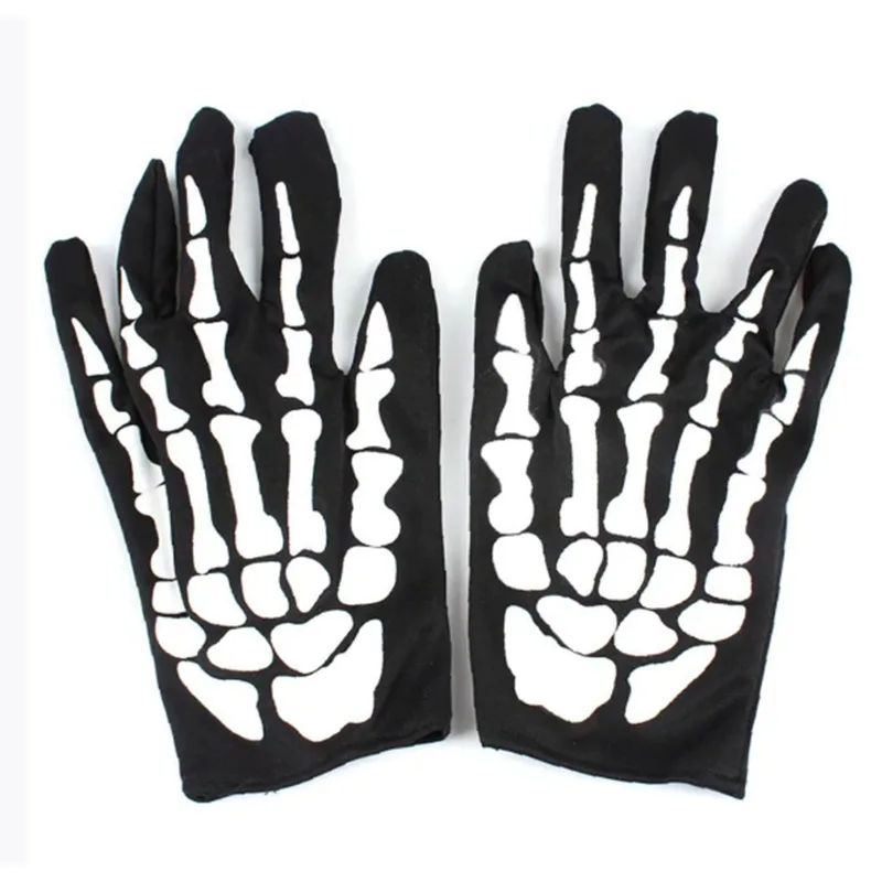 

Хэллоуин Призрак Косплей Черные перчатки Скелет Коготь Совместный скелет Перчатки с принтом Карнавальные аксессуары для мячей 1 пара