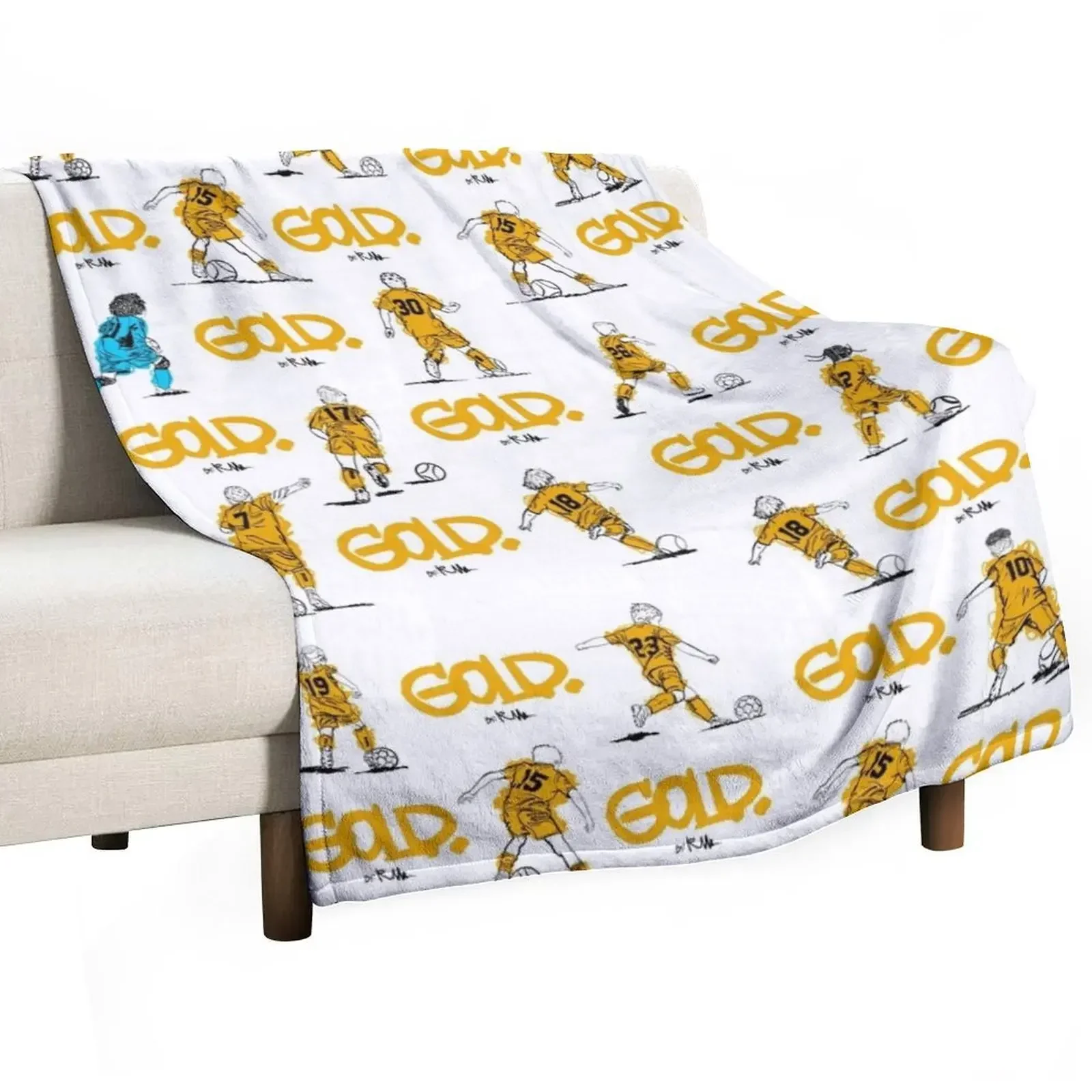 

GOLD Sketch Pattern Throw Blanket Hair Sofa Throw blankets ands Blankets