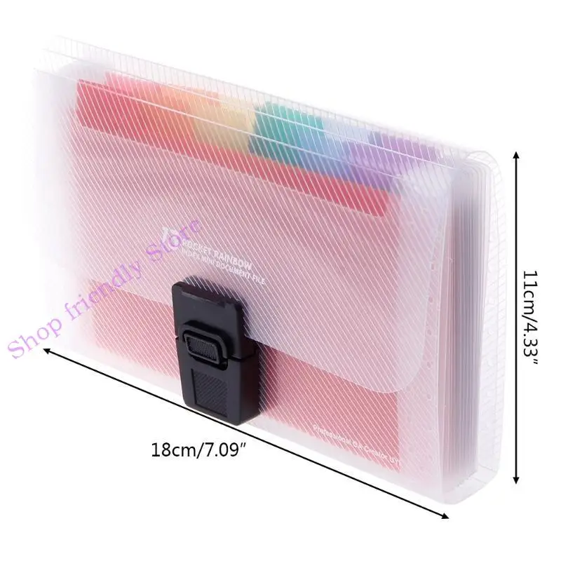 594A Rainbow Expanding Document Bills Cartella 13 Cartella fisarmonica della scuola tascabile