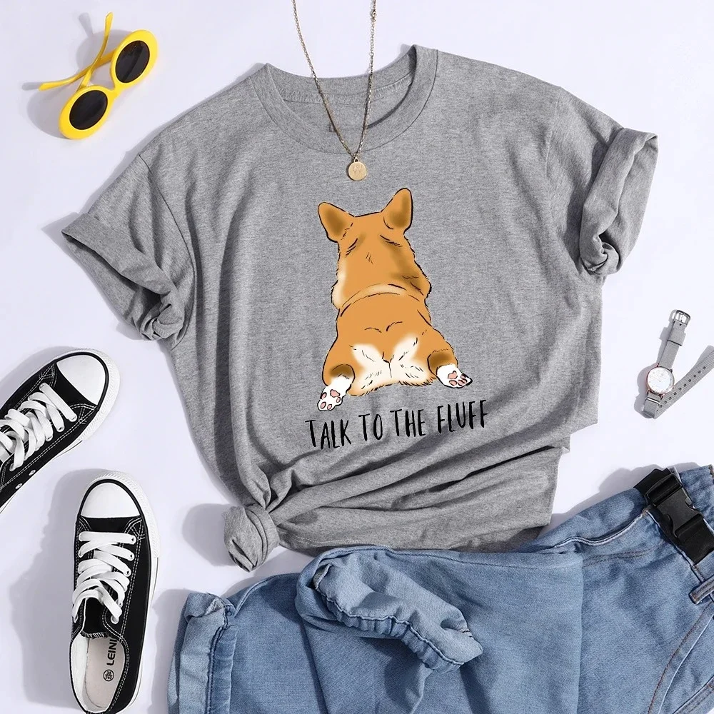 Camiseta feminina plus size com estampa de manga curta, solta e casual, macia e confortável respirável, esportes ao ar livre