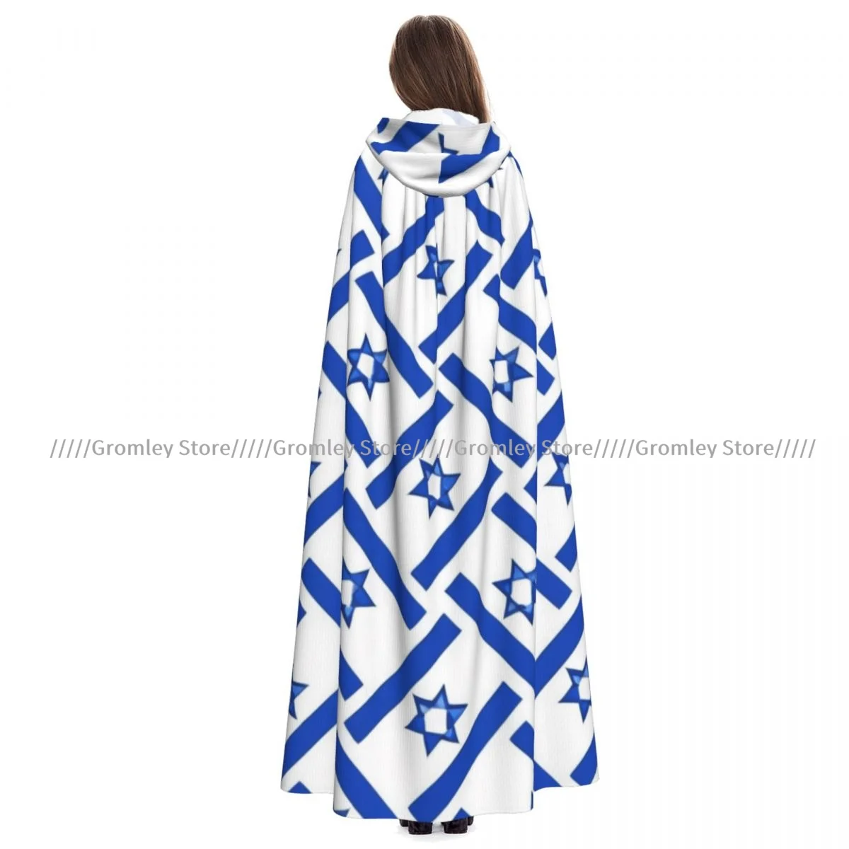 

Средневековый плащ для косплея на Хэллоуин, пальто с капюшоном, накидка с принтом флага Израиля, длинный плащ, плащ волшебника