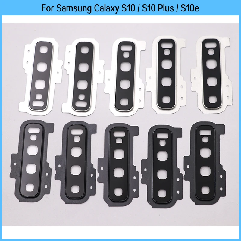 New For Samsung Calaxy S10 Plus / S10e Rear Camera Frame Holder Lens Glass Panel Cover S10 Back Camera Glass Lens Replacement