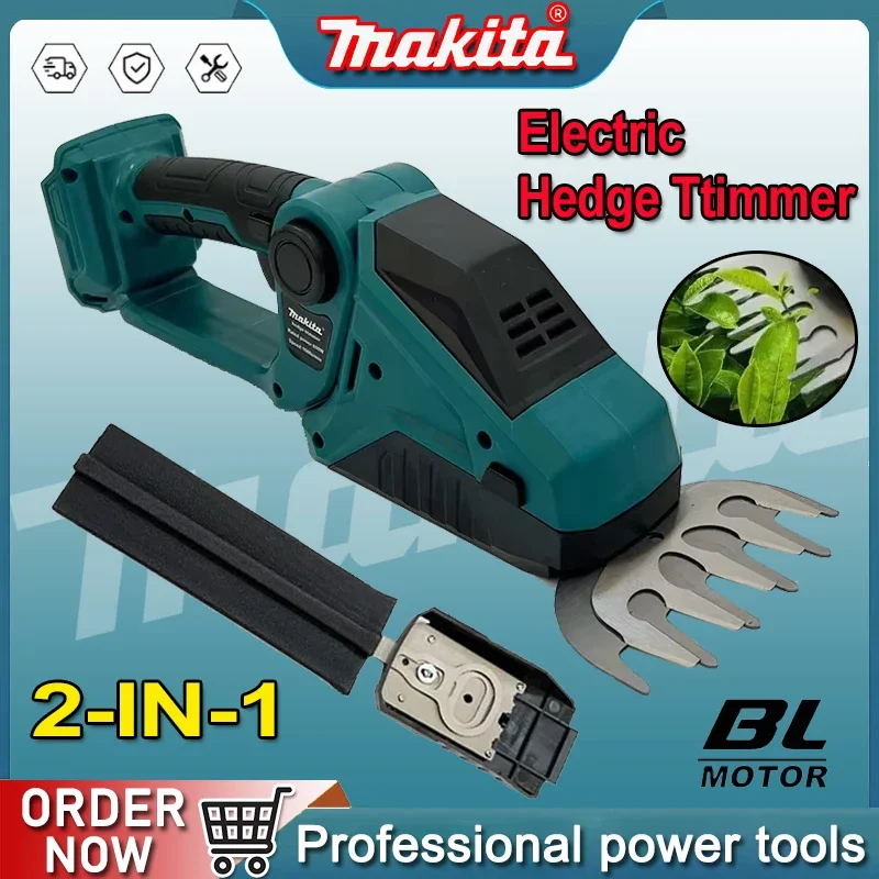 

Makita 2 in 1 Cordless Electric Hedge Trimmer and Shrub Shaper Rechargeable Handheld Garden Pruning Landscaping Tool