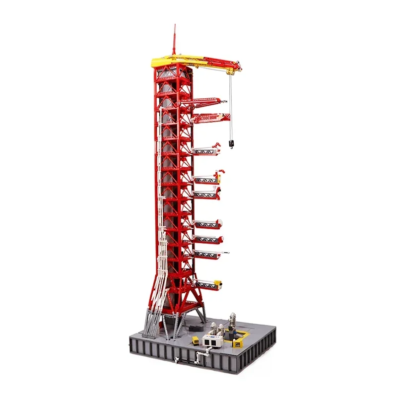 MOC-décennie s de construction de tour de lancement de Saturn 5, plate-forme de lancement de fusée, module haut, station de navette, compatible avec 21309, jouets pour garçons, cadeau