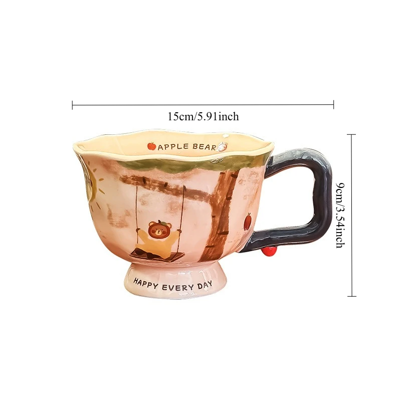 

2026 New Arrival Breakfast Coffee Cup for Women'S Office or Home Use As A Gift Artistic Ceramic Cups Sophisticated Mug with Box