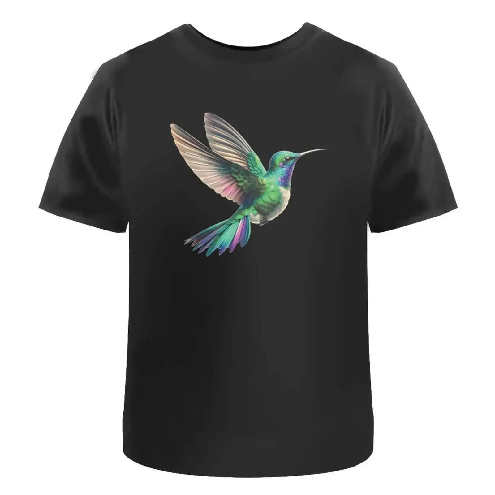Camiseta vintage de algodón 100% suave con efecto lavado, diseño Kolibri fliegen, talla S-XXL, TA061918, para uso diario, ropa de diseñador elegante