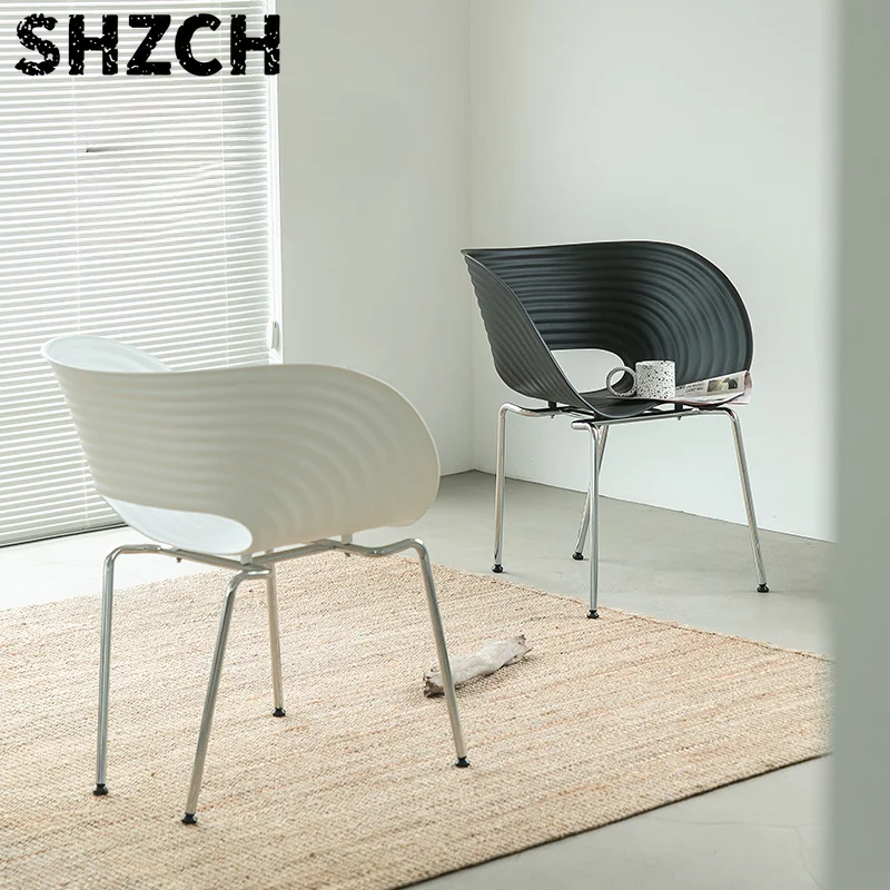 Ins Internet Celebrity Shell Dining Chair Designer Creative Home Backrest Chair Vintage Furniture Nordic Simple Leisure Chair