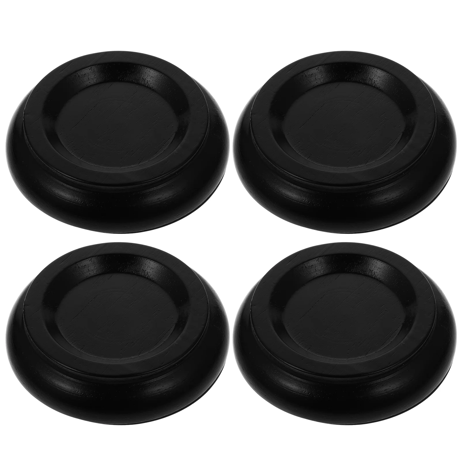 4 Pcs Piano Wooden Foot Pad Caster Cups Anti-noise Mat Non-slip Pads Black Feet Grand Mats