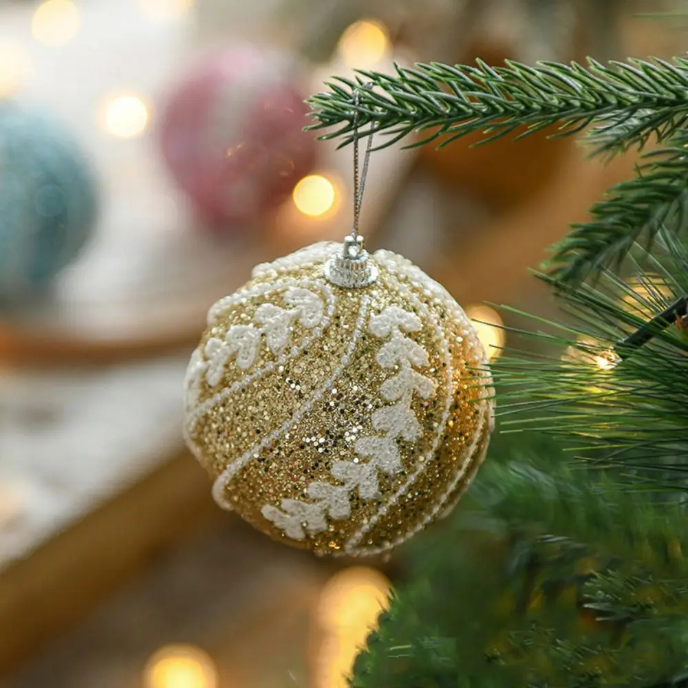 

3pcs DIY Supplies 8cm Christmas Ball Set Delicate Waterproof Christmas Tree Pendant Creative Hanging Ornament Shop