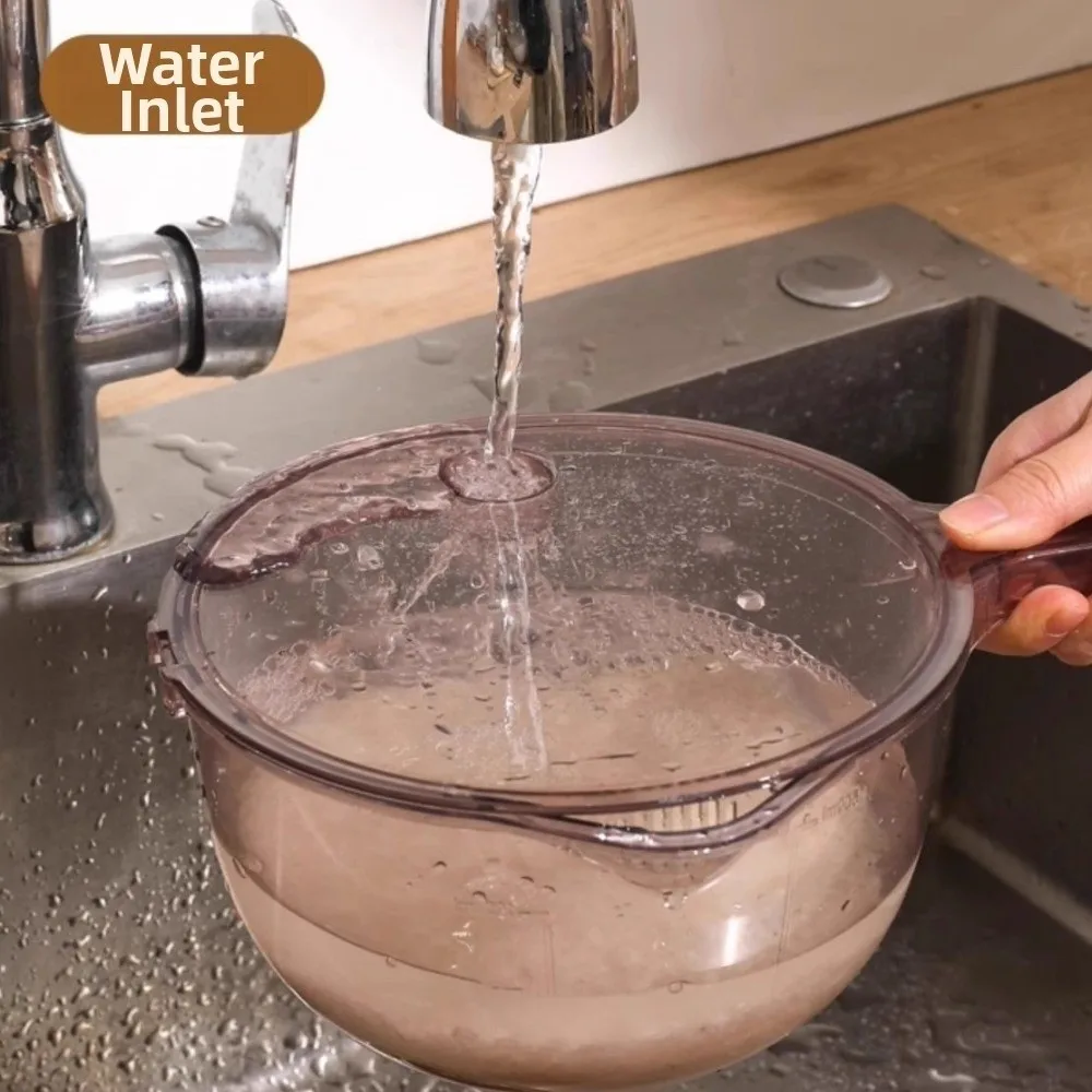 Long Handle Vegetable Drain Basket Large Capacity Double Layer Food Storage Container Multifunctional Quickly Drain