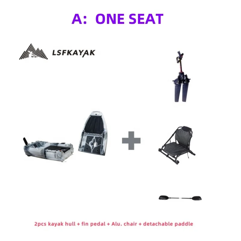New 1 Person or 2 Persons Mult-power  Drive Modular Kayak for Sea Fishing and Outdoor Sports With Large Capacity