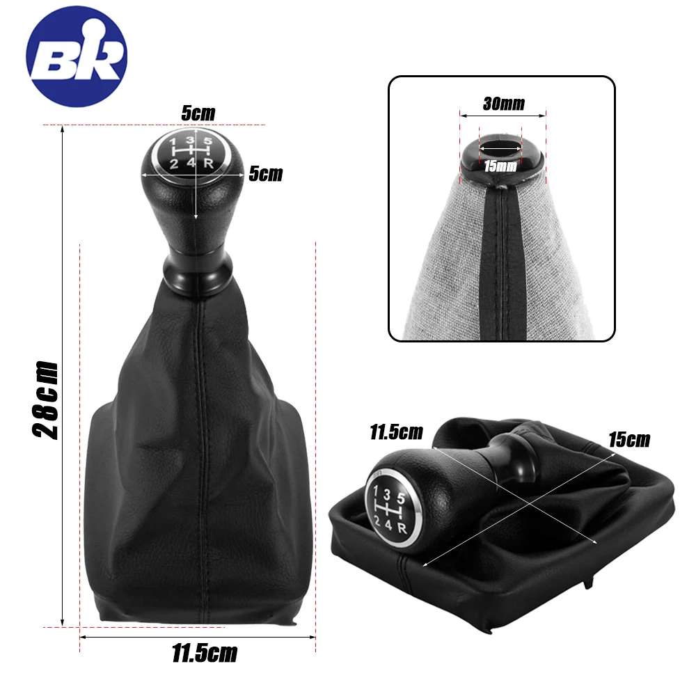New Product Car Accessories 5 Speed Car Gear Shift Knob Shifter Lever Handball Stick Gaiter Boot Cover For Peugeot 206 406 Auto view 6