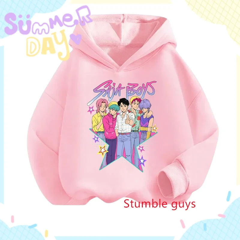 

Kpop Demon Hunters Anime Boys Hoodie Autumn Winter Trendy Cool Warm Print Glitter Hooded Sweatshirt​