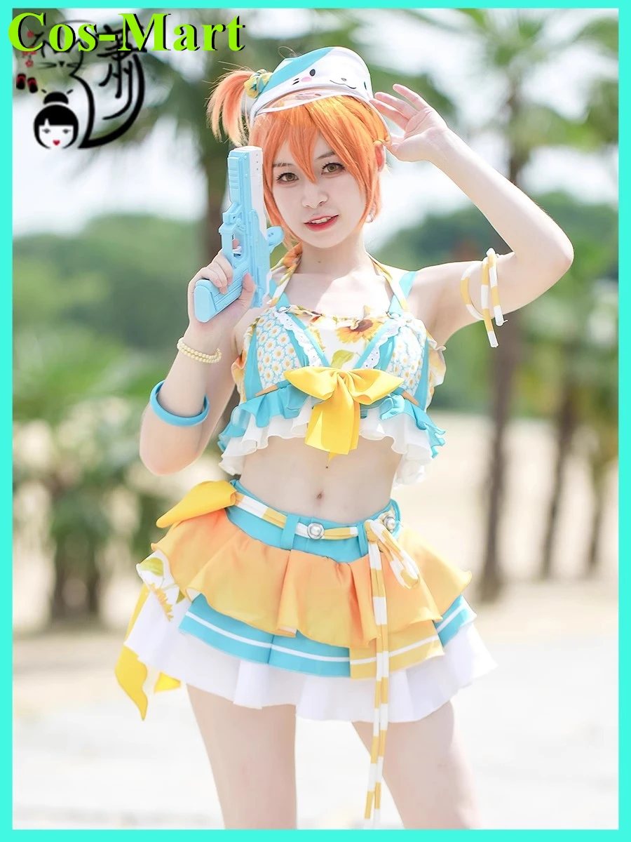 

Cos-mart Anime Lovelive Hoshizora Rin Cosplay Costume Swimwear Girl Singing Dancing Uniform Female Party Role Play Clothing