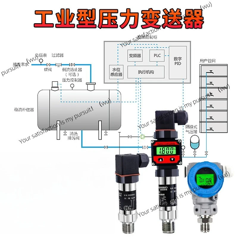 High precision water pressure hydraulic gas with digital display air, diffusion silicon pressure sensor pressure