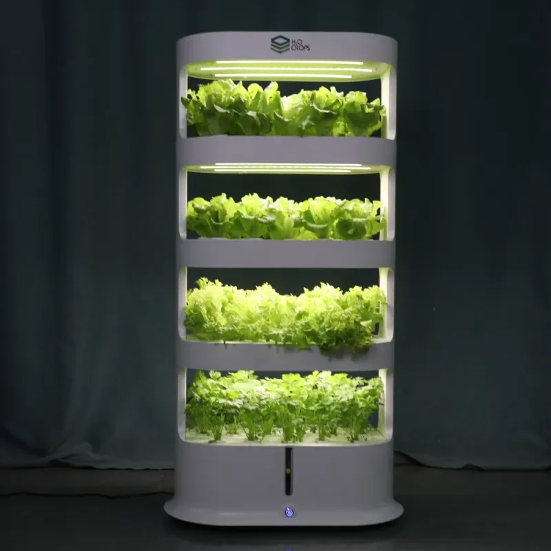 80 Hole Soilless Cultivation Plant Automatic Aviation Vertical Hydroponic Tower Planting System with LED Light