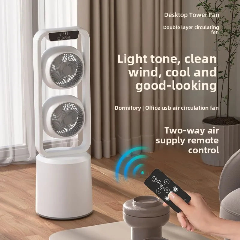 2026-new-upgrade-double-head-usb-rechargeable-tower-fan-360°-rotatable-4-speed-adjustable-portable-floor-fan-timer-for-home