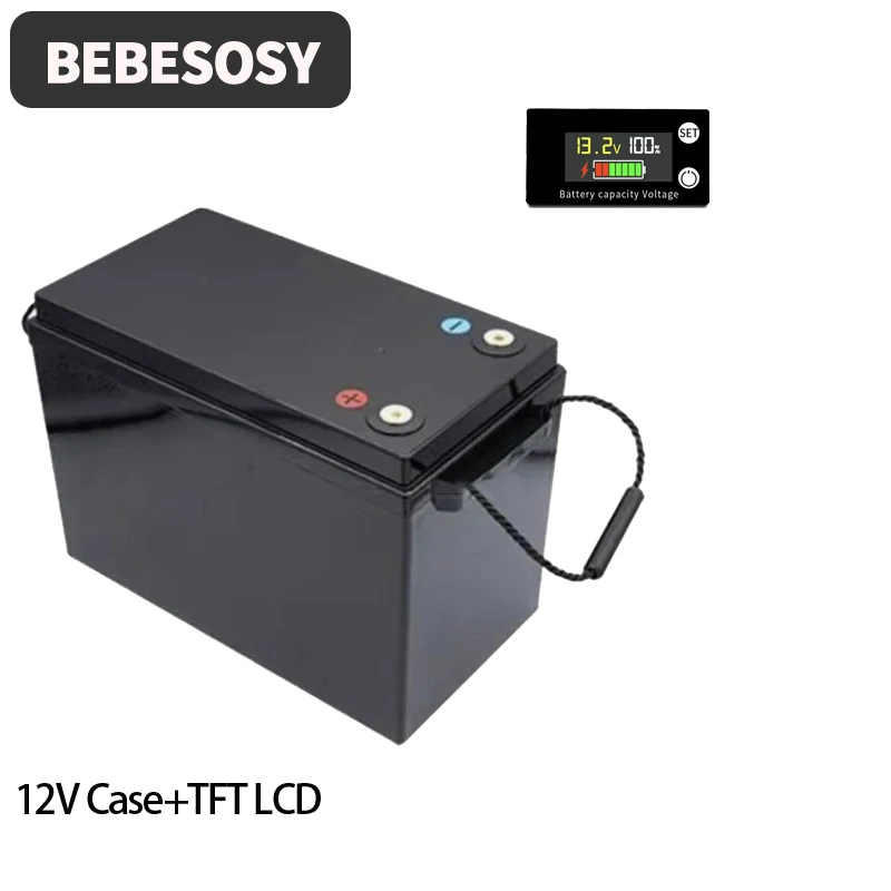 Case 12V 280AH DIY Batterij Case Draagbare Batterij Box 230AH 4S Optioneel 200A BMS 2A Actieve Balans TFT LCD Tape Bolt Voor RV