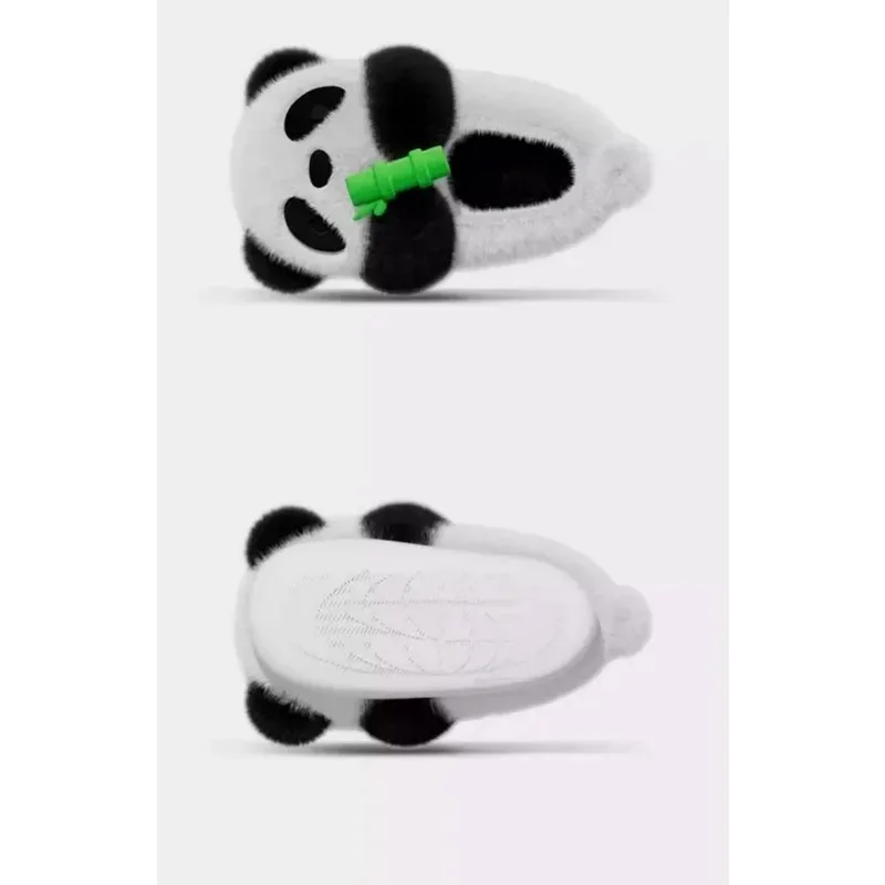 الباندا الدب الجذر نعال من القطن الإناث لطيف منصة المنزل زوجين داخلي دافئ أفخم أحذية قطنية للنساء رجل