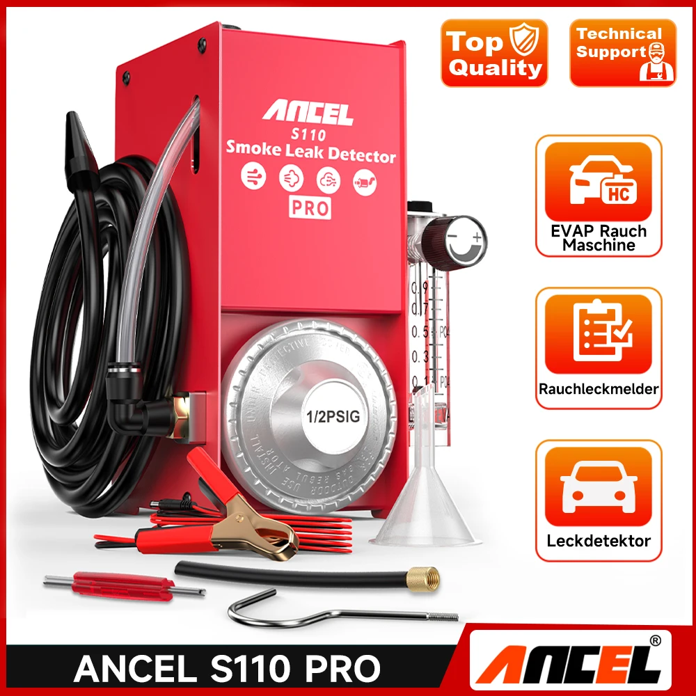 

ANCEL S110 PRO автомобильный трубопровод детектор утечки дыма инструменты для осмотра с воздушным насосом генератор дыма для автомобилей EVAP диагностические инструменты