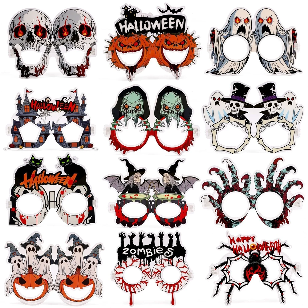5PCS Halloween Party Eyewear Pumpkin Bat Ghost Designs For Costume Trick Or Treat Party Favors Decorations