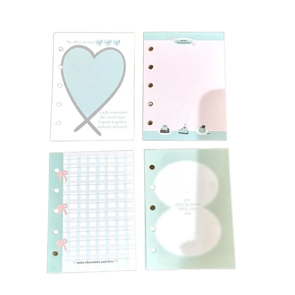 40 fogli/50 fogli/60 fogli M5 A8 fogli mobili ricarica per notebook carta torta pesce sushi ricarica interna raccoglitore pagine di carta mini perforatrice