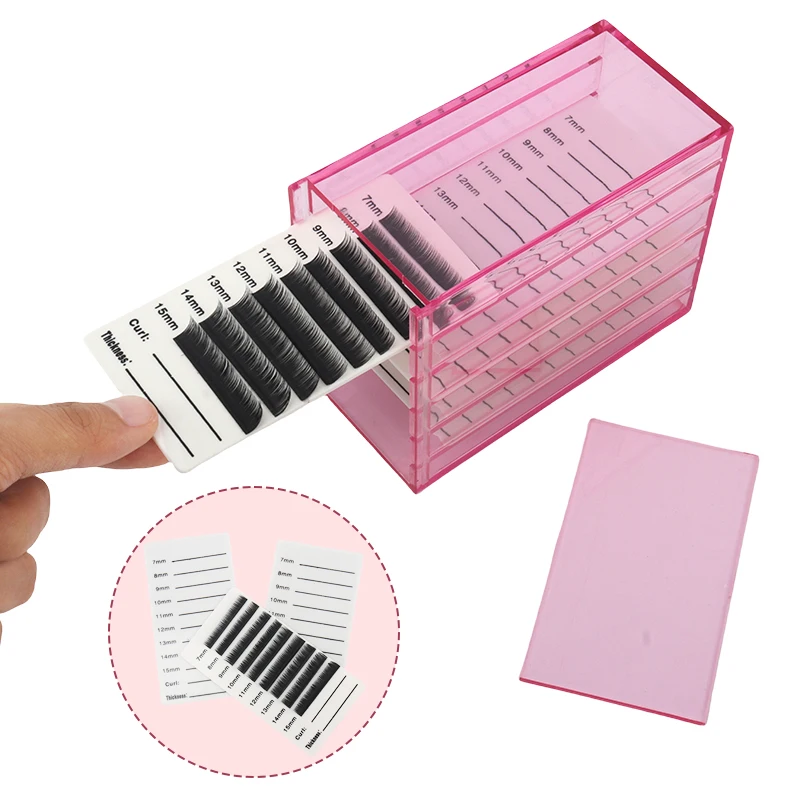 Multifunctional False Lashes Storage Box Organizer with 5 Layers Acrylic Pallet Holder Grafting Eyelash Extension Makeup Tool