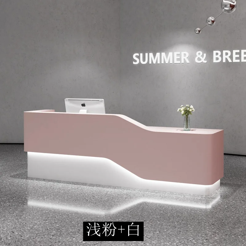 مكاتب الاستقبال الحديثة البسيطة متجر الملابس مكاتب الاستقبال التجميل صالون الخبز الورنيش أثاث المكاتب استقبال ZY40JDT #5