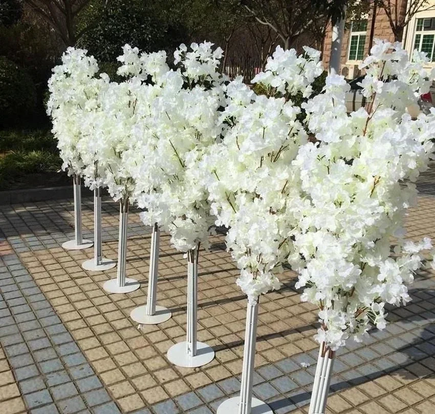 For Wedding Party Decorations Tall Artificial Cherry Blossom Tree Set of 10 Pieces Aisle Pillar Centerpieces