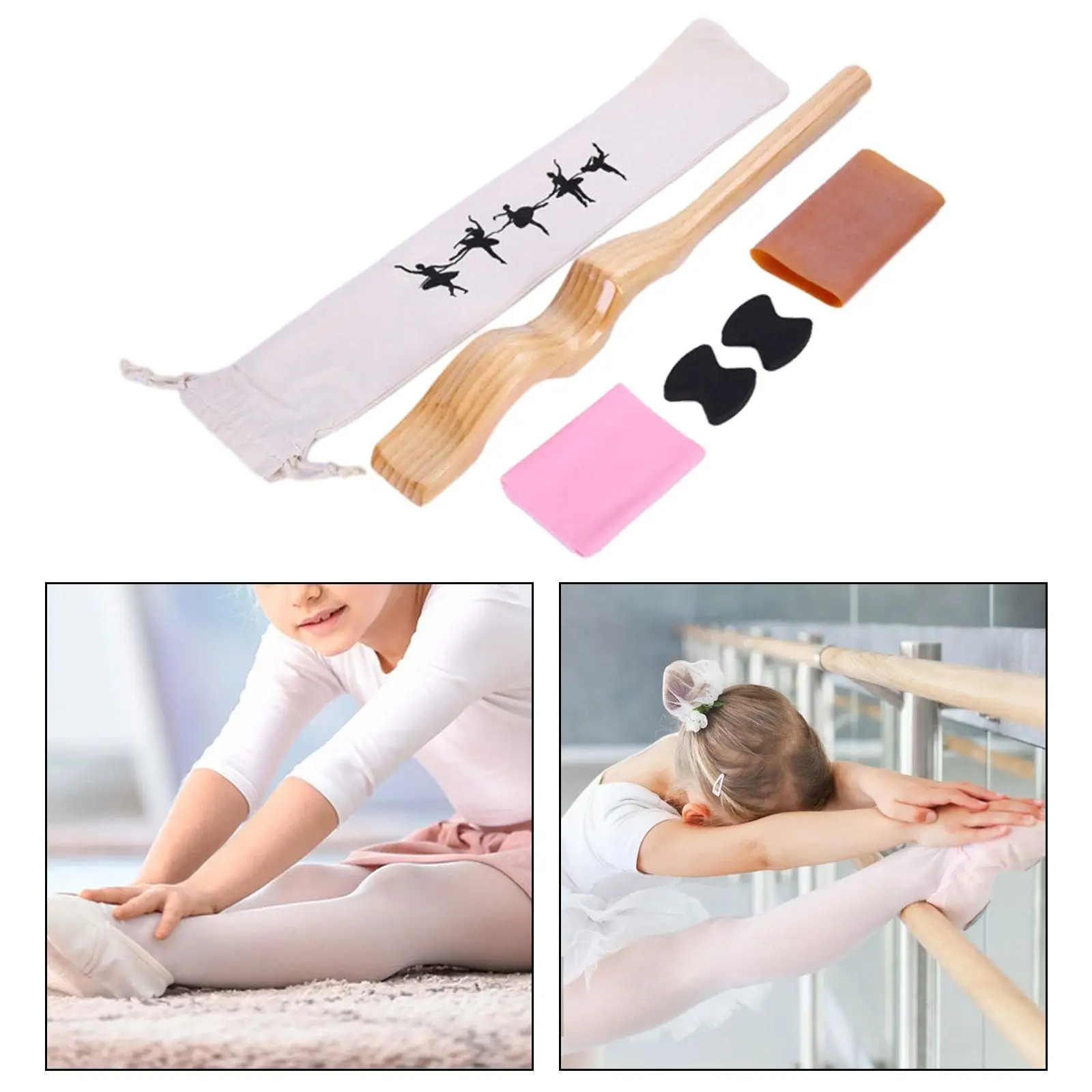 Ballet Foot Stretcher Portable for Adults Children Wood with Stretch Band Arch