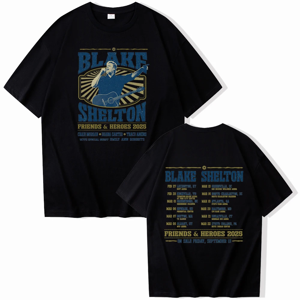 Blake Shelton Tour 2025 T-Shirts Unisex Harajuku O-Neck Short Sleeve Shirts Commemorative Shirt