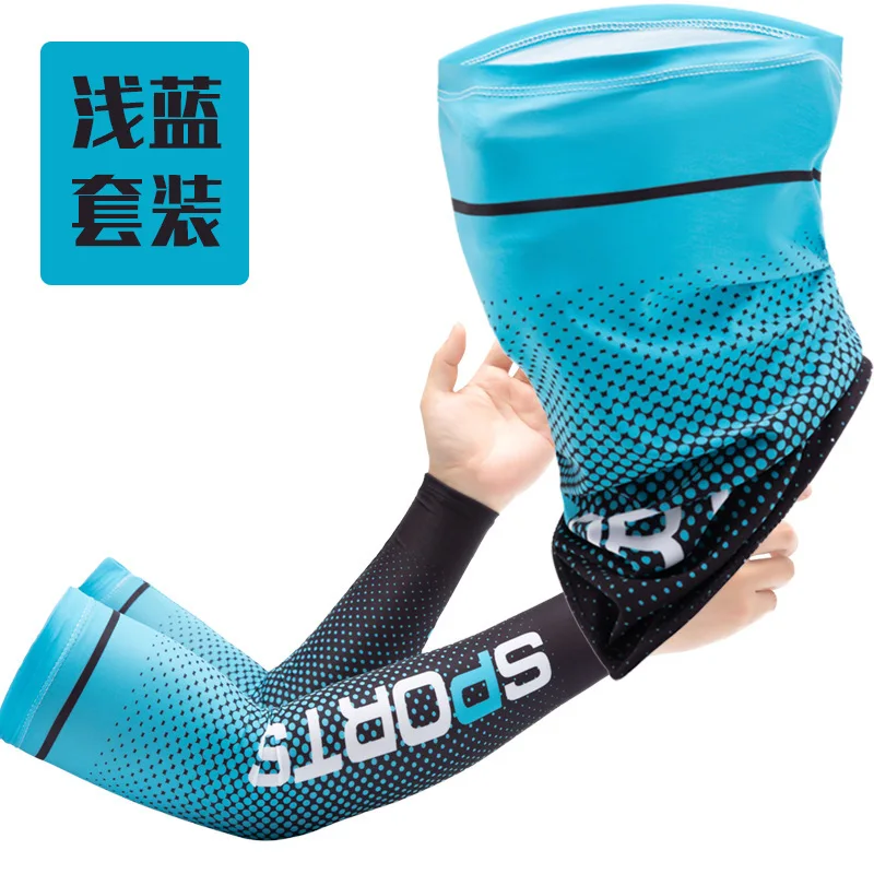 2025Unisexฤดูร้อนครีมกันแดดผ้าไหมน้ําแข็งแขนแขนSun UV Protection Mask Anti-Slip UVแขนแขนManกีฬากลางแจ้งขี่จักรยานแขน