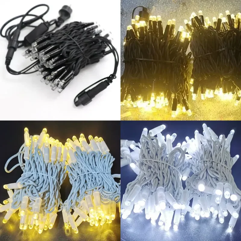 Durable Waterproof IP67 Colored Rubber Cable Outdoor Holiday Decoration LED Fairy String Light