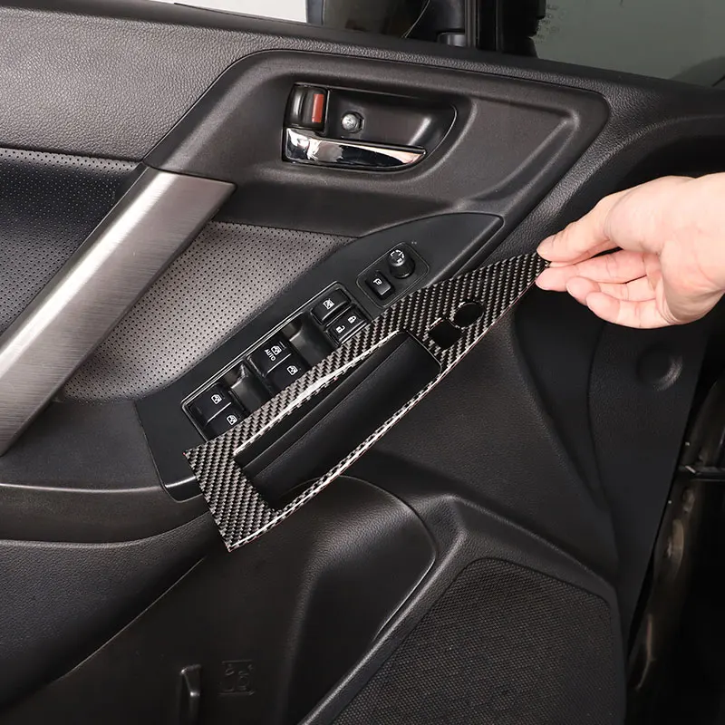 

For Subaru Forester 2013-2018 Soft Carbon Fiber Car Door Window Lift Switch Panel Cover Trim Stickers Car Accessories