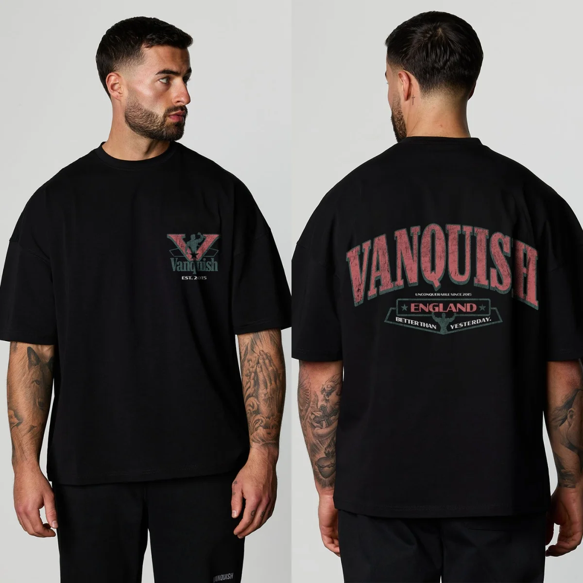 CONQUEST BLACK BOXY OVERSIZED T SHIRT High-end Luxury Unisex Style Both of Men and Women