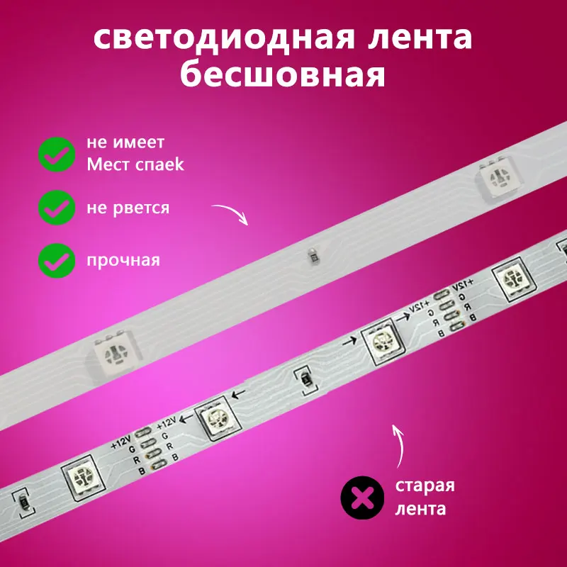 STTL APP Control and Remote Control 5m Smart Strip Light 30LEDs/m RGB Color Change LED Strip Lights for Home Decoration - view 5